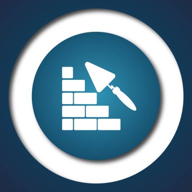 Bina duvar simgesi. Beyaz arka plan üzerinde Internet düğmesi