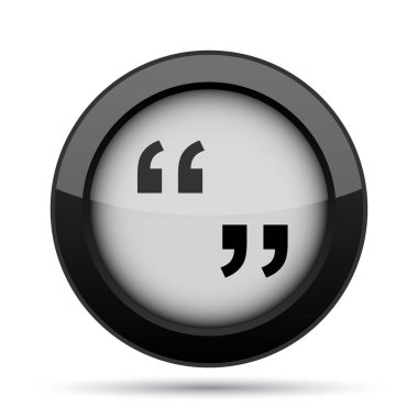 Tırnak işareti simgesi. Beyaz arka plan üzerinde Internet düğmesi