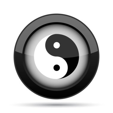 Ying yang simgesi. Beyaz arka plan üzerinde Internet düğmesi