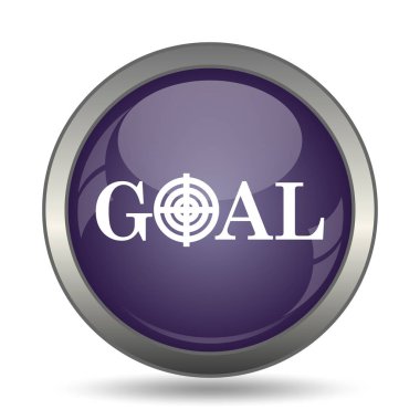 Hedef simgesi. Beyaz arka plan üzerinde Internet düğmesi