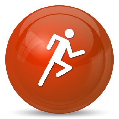 Çalışan adam simgesi. Beyaz arka plan üzerinde Internet düğmesi