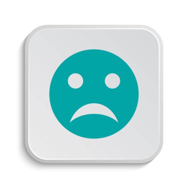 Üzgün smiley simgesi. Beyaz arka plan üzerinde Internet düğmesi