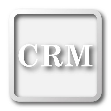 CRM simgesi. Beyaz arka plan üzerinde Internet düğmesi