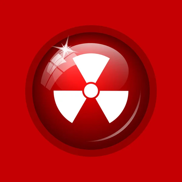 Icon Promieniowania Przycisk Internet Czerwonym Tle — Zdjęcie stockowe