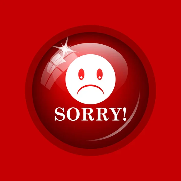 Sorry Icon Internet Button Red Background — Stock Photo, Image