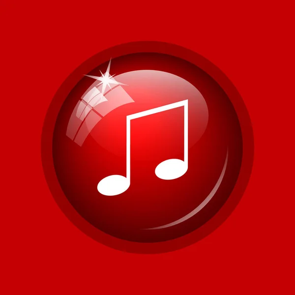 Music Icon Internet Button Red Background — Stock Photo, Image