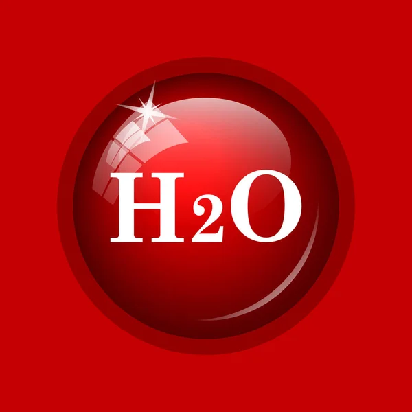 Icona H2O Pulsante Internet Sfondo Rosso — Foto Stock