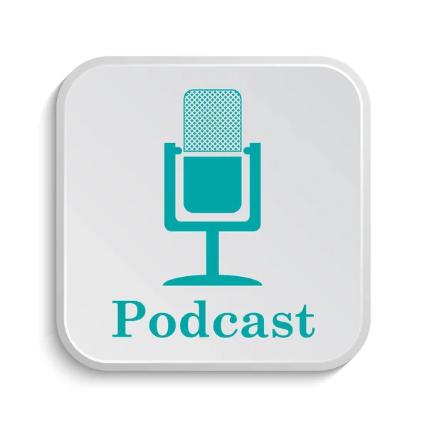 Podcast Icon Internet Button White Background — Stock Photo, Image