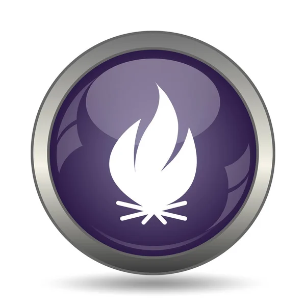 火のアイコン 白い背景の上のインター ネット ボタン — ストック写真