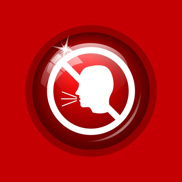 No talking icon. Internet button on red background