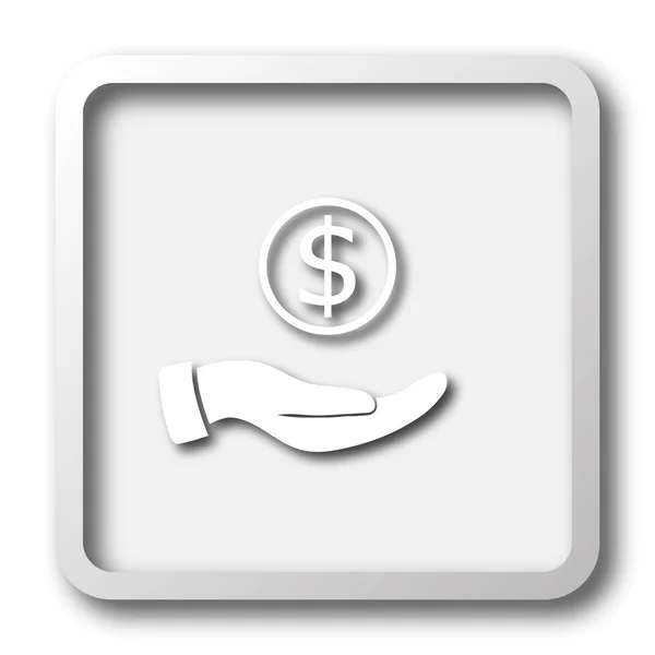 Peníze v rukou ikony — Stock fotografie