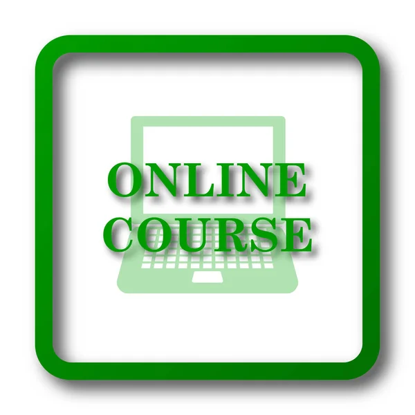 Online Cursus Pictogram Internet Knop Witte Achtergrond — Stockfoto