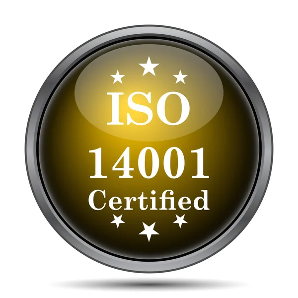 Icona Iso14001 Pulsante Internet Sfondo Bianco — Foto Stock