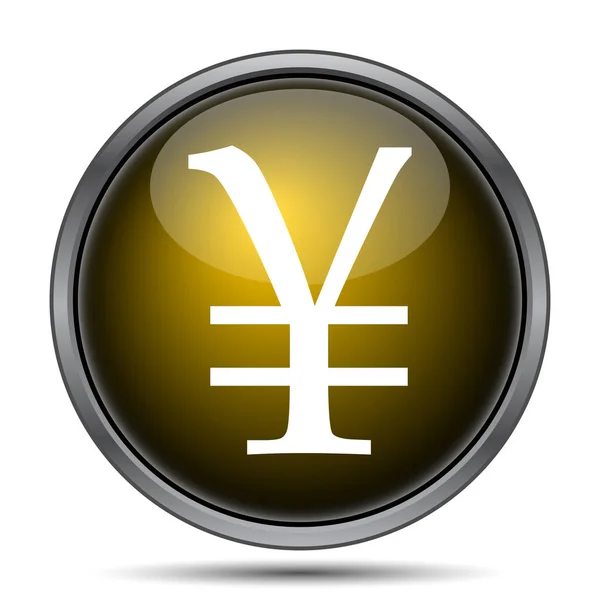 Icono Yen Botón Internet Sobre Fondo Blanco — Foto de Stock