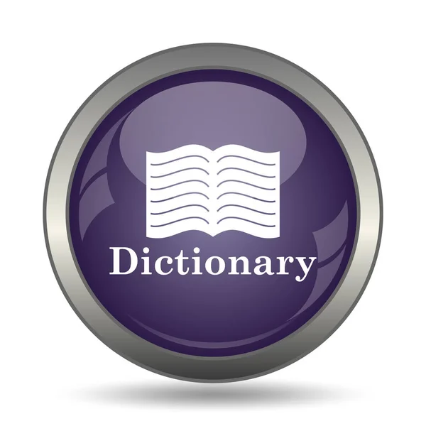 辞書アイコン 白い背景の上のインター ネット ボタン — ストック写真