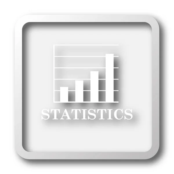Statistieken Pictogram Internet Knop Witte Achtergrond — Stockfoto