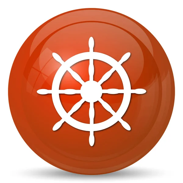 航海ホイール アイコン 白い背景の上のインター ネット ボタン — ストック写真