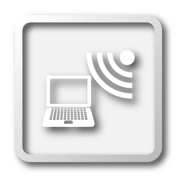 Vezeték nélküli laptop ikon — Stock Fotó