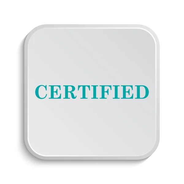 Certifikované Ikona Internet Tlačítko Bílém Pozadí — Stock fotografie