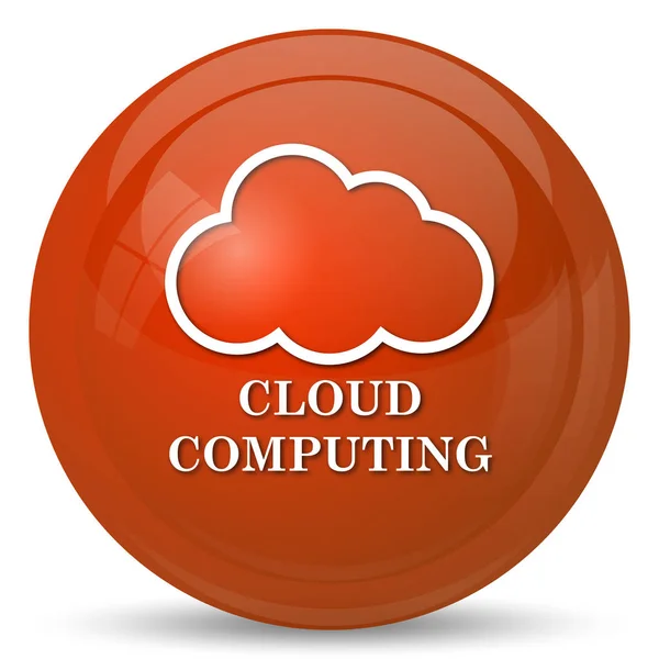 Icona Del Cloud Computing Pulsante Internet Sfondo Bianco — Foto Stock