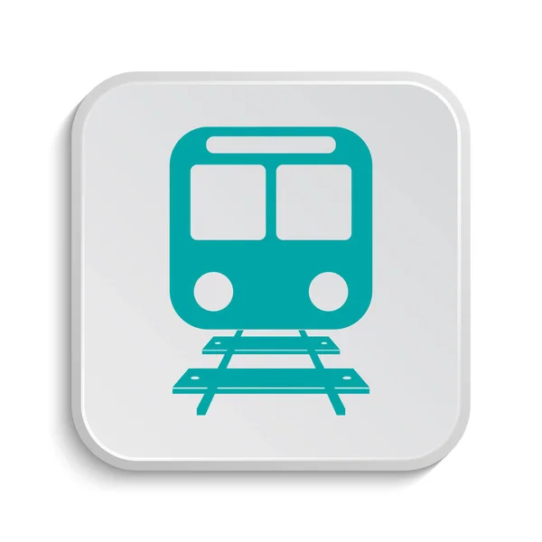 Het Pictogram Van Trein Internet Knop Witte Achtergrond — Stockfoto