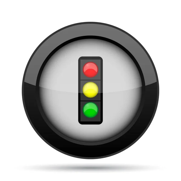 トラフィック ライト アイコン 白い背景の上のインター ネット ボタン — ストック写真