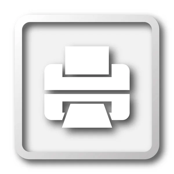 プリンターのアイコン 白い背景の上のインター ネット ボタン — ストック写真