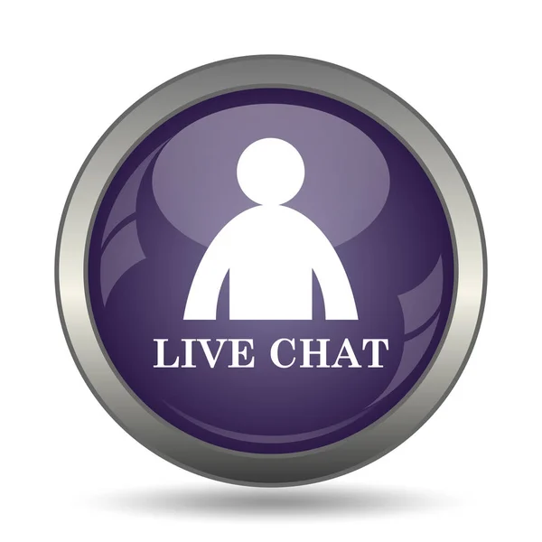 Livechat Pictogram Internet Knop Witte Achtergrond — Stockfoto