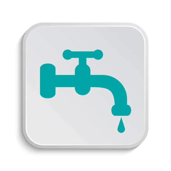 水タップ アイコン 白い背景の上のインター ネット ボタン — ストック写真