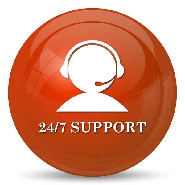 24-7 Support icon. Internet button on white background