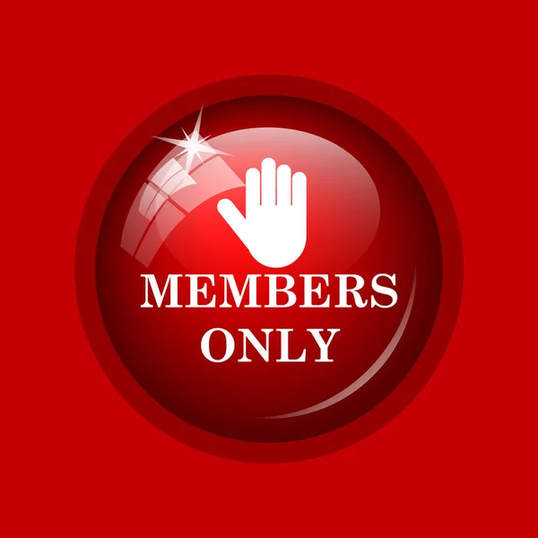 Members Only Icon Internet Button Red Background — Stock Photo, Image
