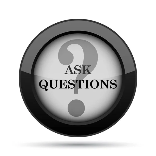 Ask Questions Icon Internet Button White Background — Stock Photo, Image