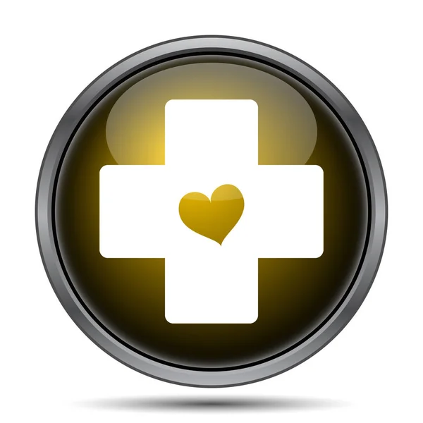 Kříž s ikonou, srdce — Stock fotografie