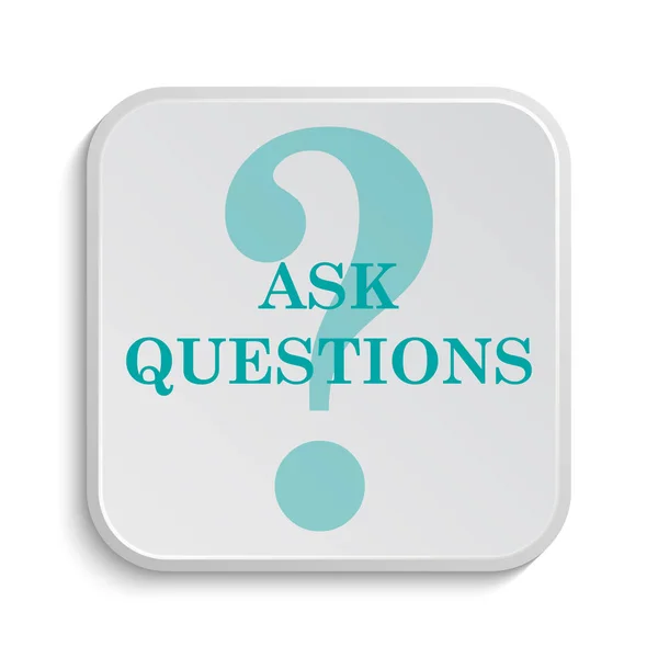 Ask Questions Icon Internet Button White Background — Stock Photo, Image