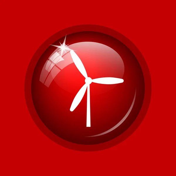 Väderkvarn Ikonen Internet Knappen Röd Bakgrund — Stockfoto