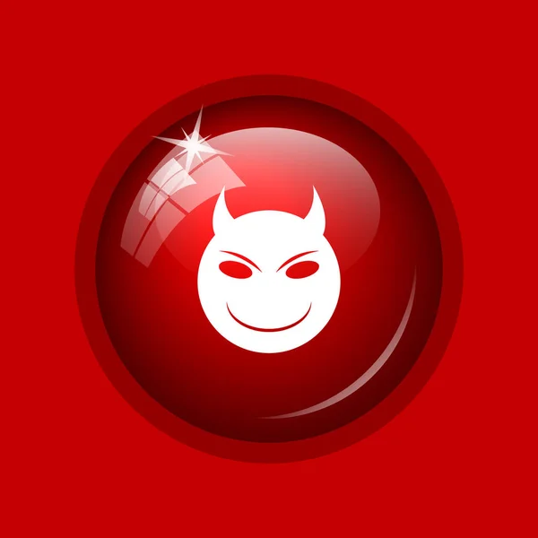 Icono Malvado Botón Internet Sobre Fondo Rojo —  Fotos de Stock