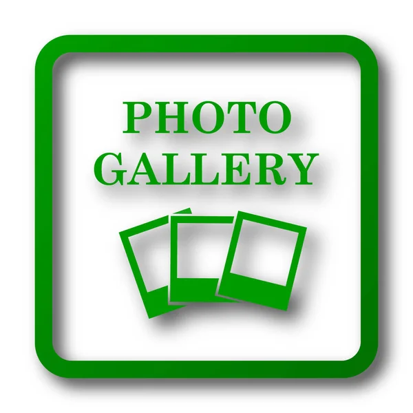 Icona Galleria Fotografica Pulsante Internet Sfondo Bianco — Foto Stock