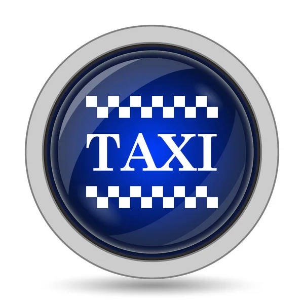 Taxi Pictogram Internet Knop Witte Achtergrond — Stockfoto