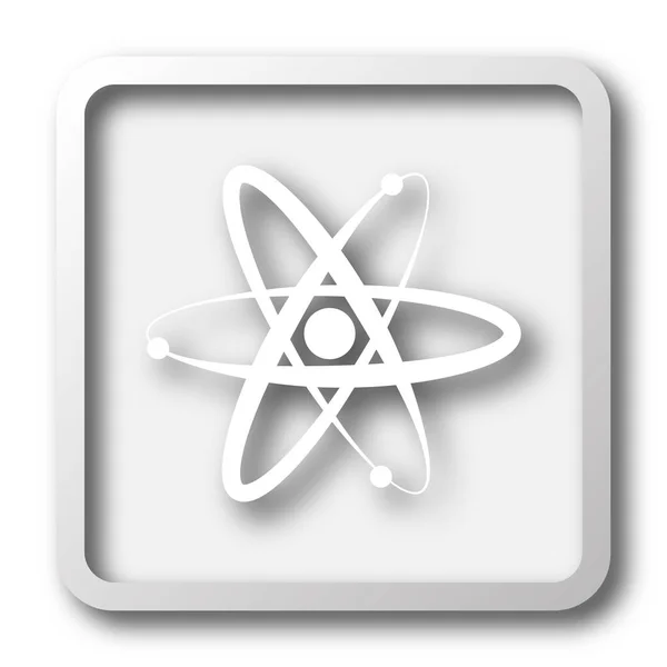 Icona Degli Atomi Pulsante Internet Sfondo Bianco — Foto Stock