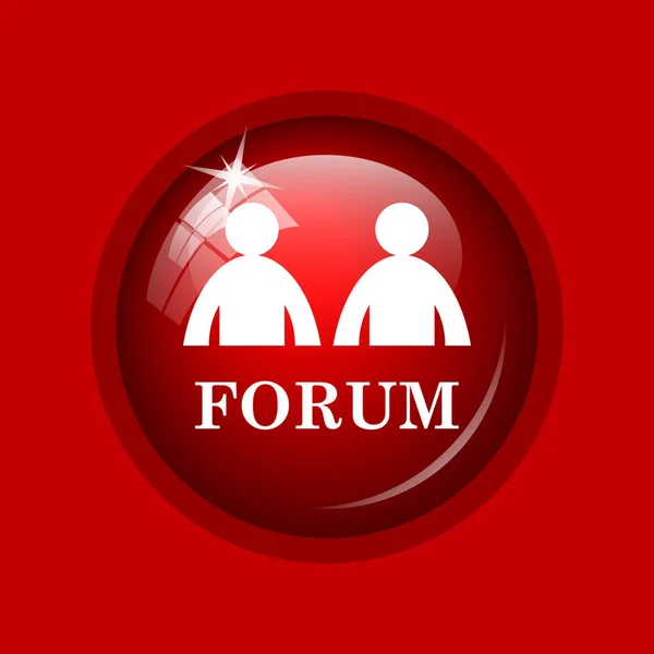 Forum icon. Internet button on red background