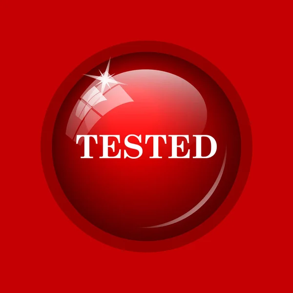 Testade Ikonen Internet Knappen Röd Bakgrund — Stockfoto