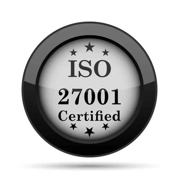 Icône Iso 27001 Bouton Internet Sur Fond Blanc — Photo