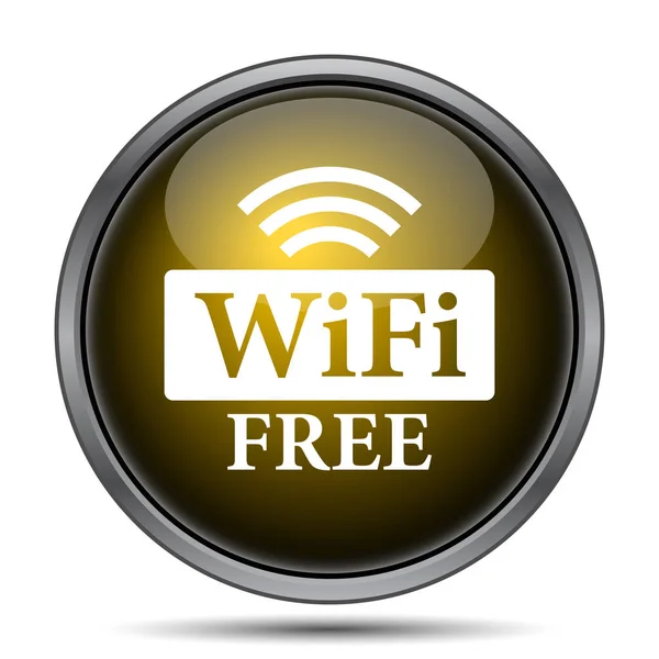 Ícone Livre Wifi Botão Internet Fundo Branco — Fotografia de Stock