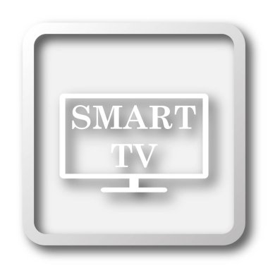Akıllı tv simgesi. Beyaz arka plan üzerinde Internet düğmesi