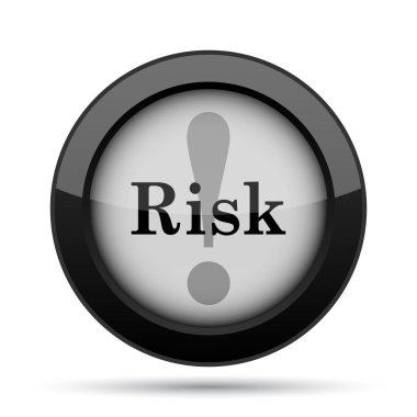 Risk simgesi. Beyaz arka plan üzerinde Internet düğmesi