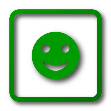 Gülen yüz simgesi. Beyaz arka plan üzerinde Internet düğmesi