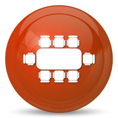Tablo simgesi toplantı iş. Beyaz arka plan üzerinde Internet düğmesi