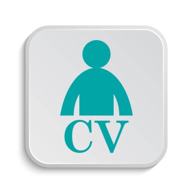 CV simgesi. Beyaz arka plan üzerinde Internet düğmesi