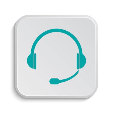 Kulaklık simgesi. Beyaz arka plan üzerinde Internet düğmesi