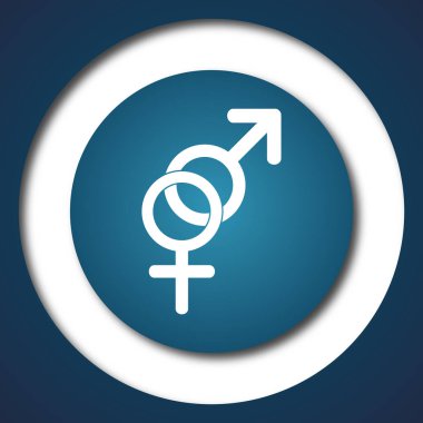 Seks simgesi. Beyaz arka plan üzerinde Internet düğmesi